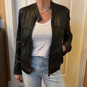 Leather biker jacket